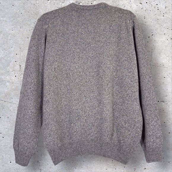 Café Coton Paris Extra Fine Lambswool Mens Sweater Gray Speckled V-Neck Large - Picture 2 of 9